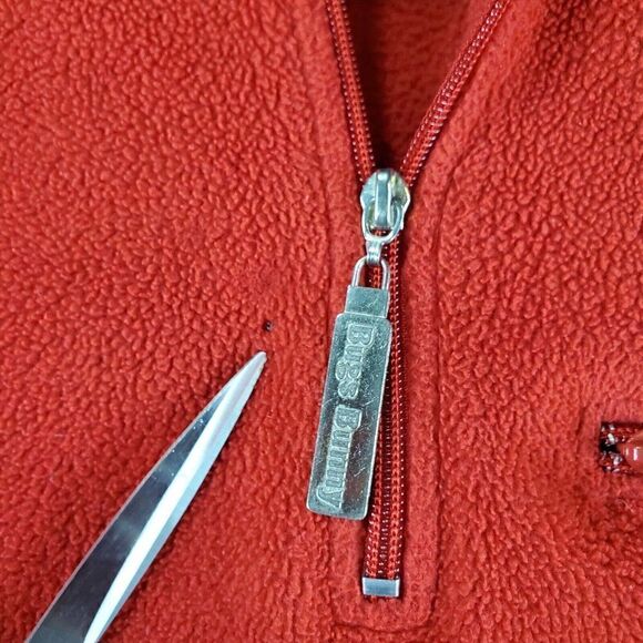 Vtg Bugs Bunny Sweater Mens Large Red Warner Bros Studio Looney Tunes 1/4 Zip - Picture 3 of 10